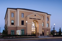 New construction of First Bank designed by Architects Southwest. Located in Lafayette, Louisiana.