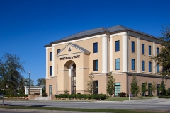 New construction of First Bank designed by Architects Southwest. Located in Lafayette, Louisiana.