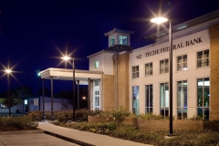 New construction of Teche Bank branch designed by Architects Southwest. Located in Houma, Louisiana.